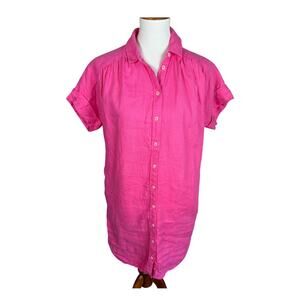 J Crew Baird McNutt Irish Linen Dress Womens XS Pink Resort Vacation Preppy